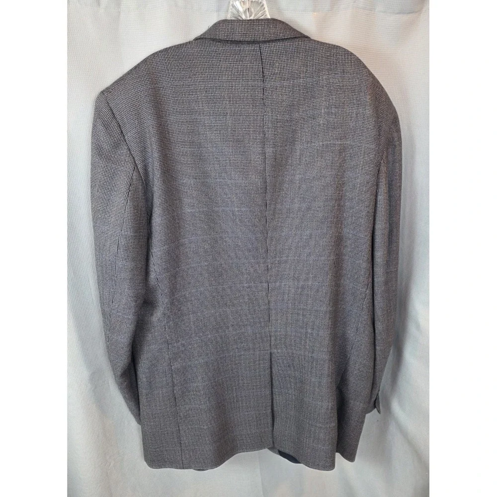 Jos A Bank 50L Gray Black 100% Wool‎ Executive Mens Blazer Jacket Sport Coat